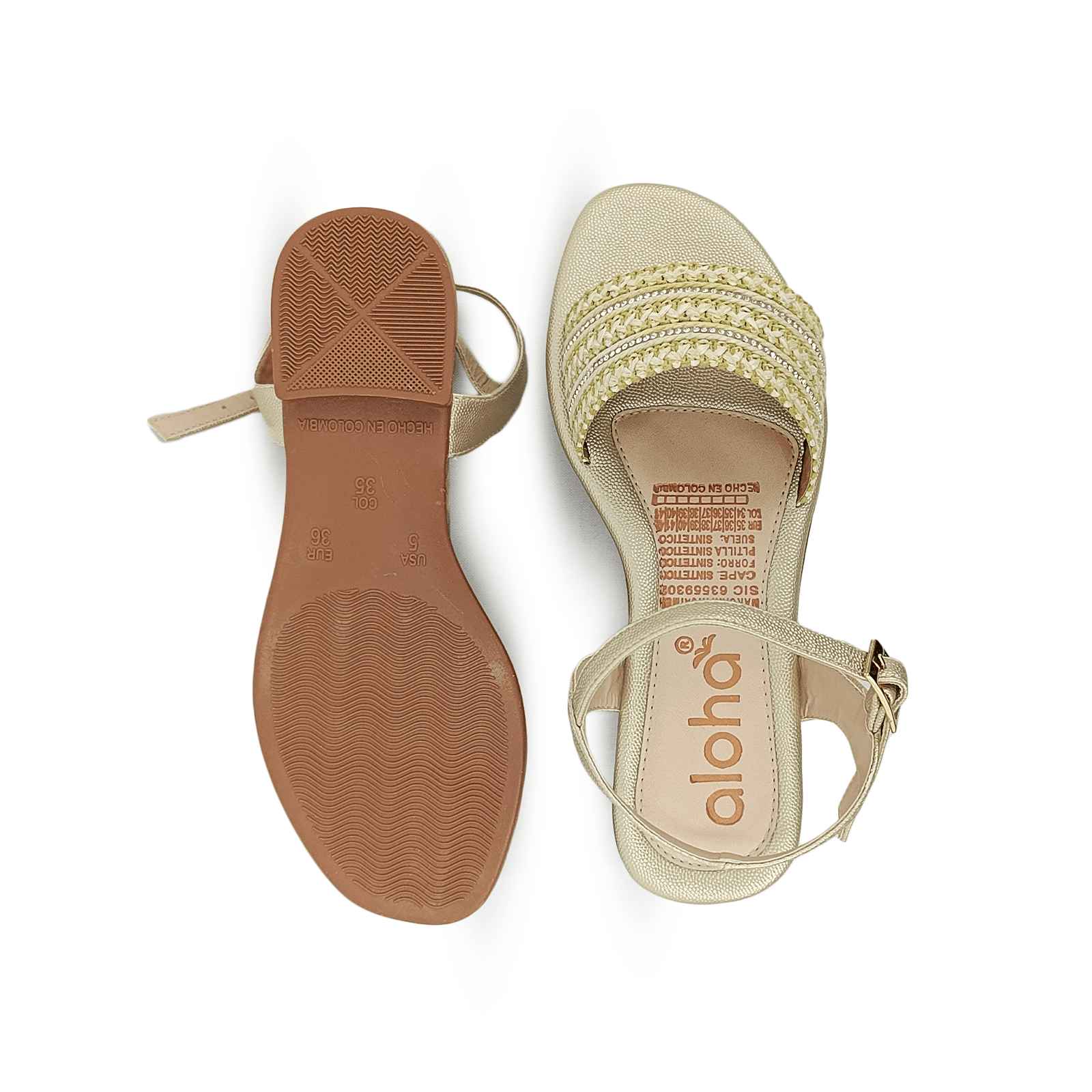 SANDALIAS DORADO ALOHA MUJER Calzado Bucaramanga